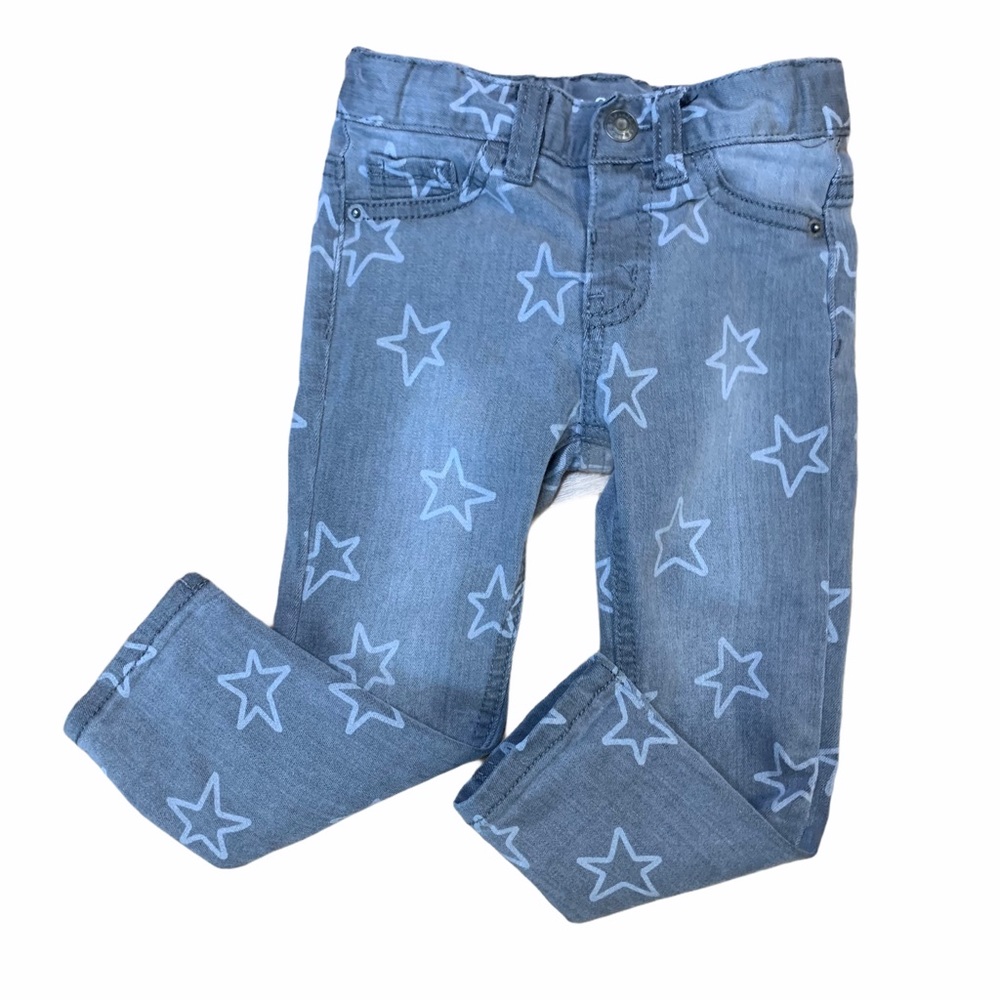 Cat & Jack grey star skinny jeans